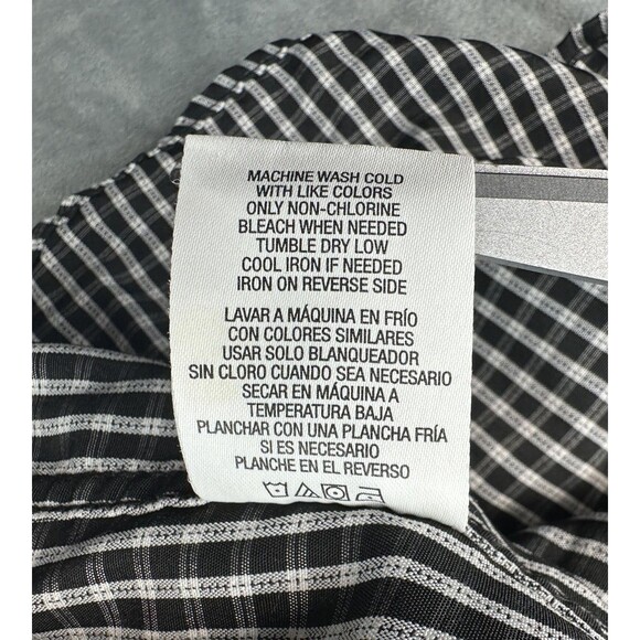 David Taylor Shirt Mens XL Black White Plaid Button Down Long Sleeve Pocket - Picture 6 of 9